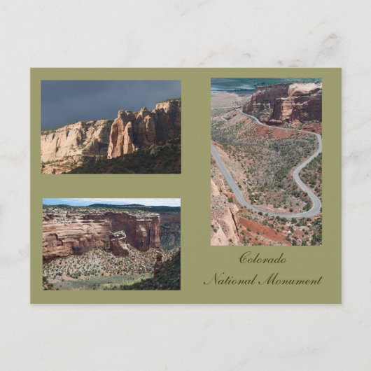 Carte Postale Trois photos du monument national du Colorado (Devant)