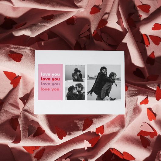 Carte Postale  Trois photos en collage | Saint-Valentin Amour Co