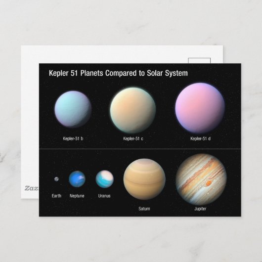 Carte Postale Trois planètes géantes orbitant Kepler 51 (Devant / Derrière)