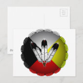 Carte Postale Trois plumes (Devant / Derrière)