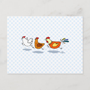 Carte Postale Trois poules