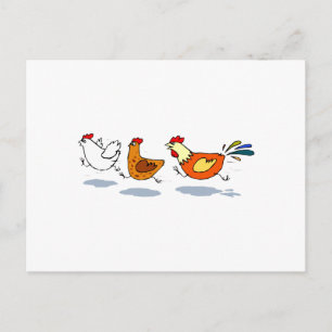 Carte Postale Trois poules