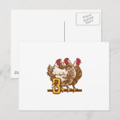 Carte Postale Trois poules françaises (Devant / Derrière)
