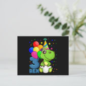 Carte Postale TROIS REX 3 Ans 3e Anniversaire Garçon Dino (Debout devant)