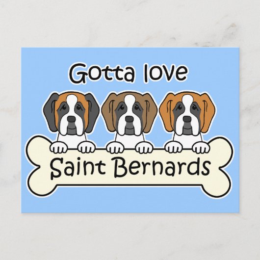 Carte Postale Trois Saint-Bernard (Devant)