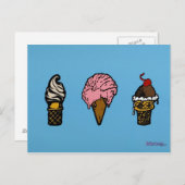 CARTE POSTALE "TROIS SCOOPS" (Devant / Derrière)