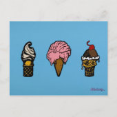 CARTE POSTALE "TROIS SCOOPS" (Devant)