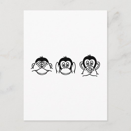 Carte Postale Trois singes (Devant)