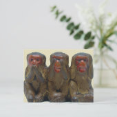 Carte Postale Trois singes sages (Debout devant)