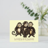 Carte Postale Trois singes sages (Debout devant)
