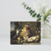 Carte Postale Trois singes Volant des fruits (huile sur toile) (Debout devant)