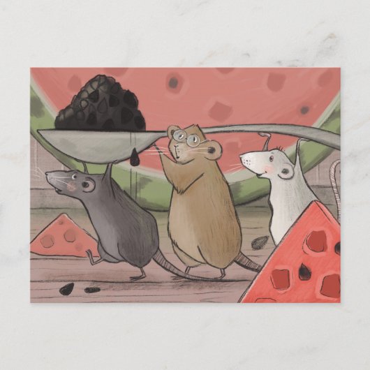 Carte Postale Trois souris. (Devant)