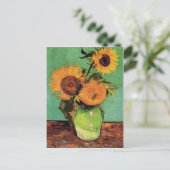 Carte Postale Trois tournesols dans un vase de Van Gogh (Debout devant)