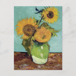 Carte Postale Trois tournesols dans un vase (F453) Van Gogh Fine