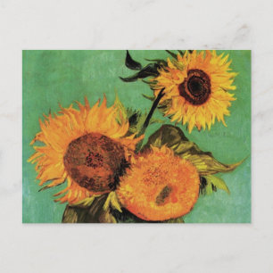 Carte Postale Trois tournesols dans un vase par Vincent van Gogh
