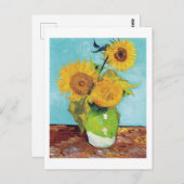 Carte Postale Trois tournesols, Van Gogh (Devant / Derrière)