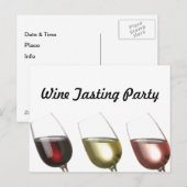 Carte Postale Trois verres de vin Invitation personnalisée (Devant / Derrière)
