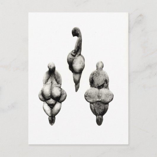 Carte Postale Trois vues d'une statuette "Vénus" (Devant)