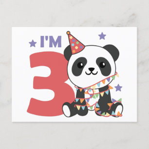 Carte Postale Troisième Panda Anniversaire Pour Enfants 3 Ans Ca