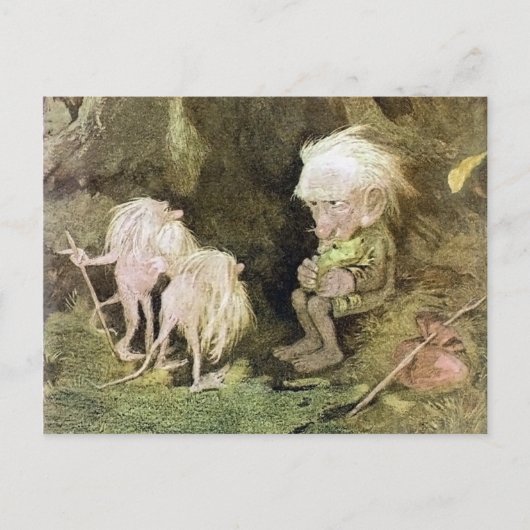 Carte Postale Troll avec sa grenouille (Devant)