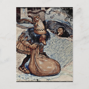 Carte Postale Troll avec sa main dans un sac