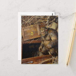 Carte Postale Troll entre dans un portail