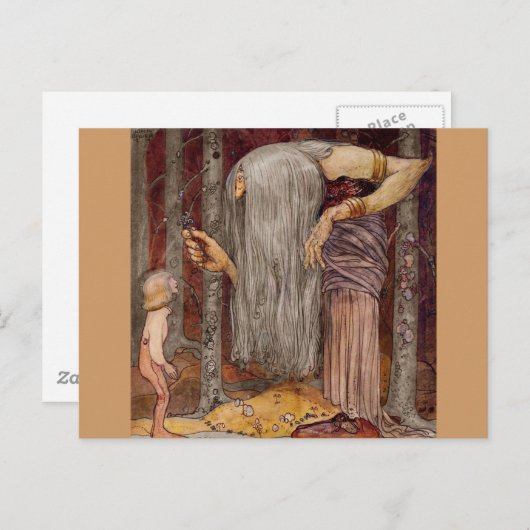 Carte Postale Troll Offering a Little Branch (Devant / Derrière)