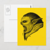 Carte Postale Troll schwarz gelen design (Devant / Derrière)