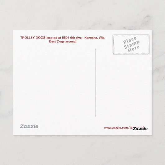 CARTE POSTALE TROLLEY CHIENS ! (Dos)