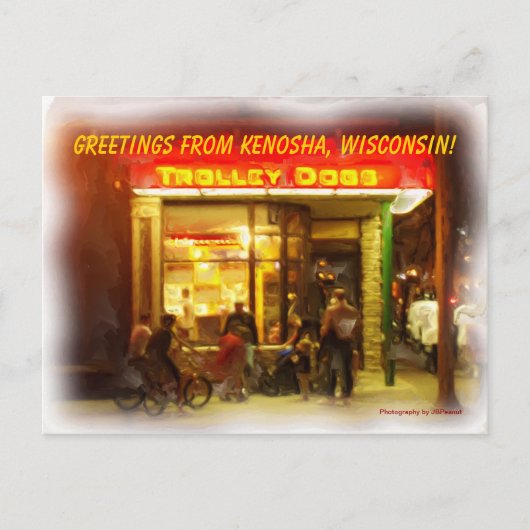 CARTE POSTALE TROLLEY CHIENS ! (Devant)