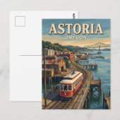 Carte Postale Trolley d'Astoria Oregon (Devant / Derrière)
