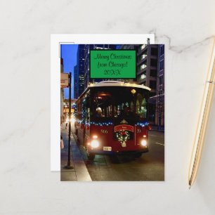 Carte Postale Trolley De Noël À Chicago