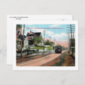 Carte Postale Trolley, Highland Ave, Atlantic Highlands, NJ (Devant / Derrière)