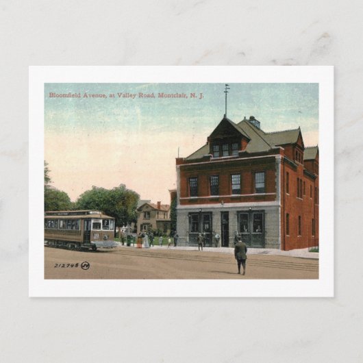 Carte Postale Trolley, Montclair, New Jersey Vintage (Devant)