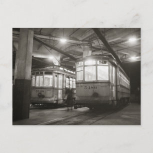 Carte Postale Trolleys au terminal, 1943