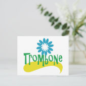 Carte Postale Trombone Fun Coloré Flower (Debout devant)