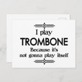 Carte Postale Trombone - Joue lui-même la musique déco drôle (Devant / Derrière)