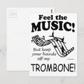 Carte Postale Trombone Sent La Musique (Devant / Derrière)