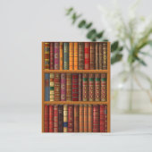 Carte Postale Trompe - l ' oeil "bibliothèque française". (Debout devant)