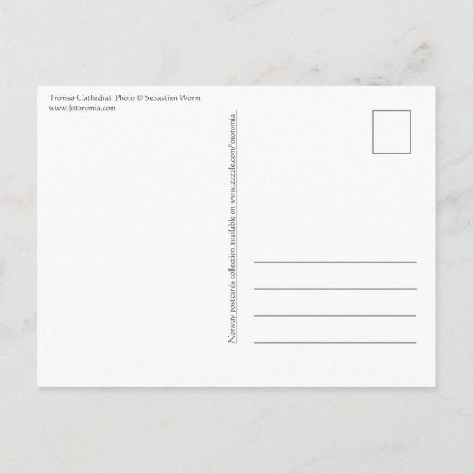 Carte Postale Tromso Norvège (Dos)