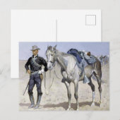 Carte Postale Trooper des Plaines par Frederic Remington (Devant / Derrière)