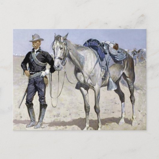 Carte Postale Trooper des Plaines par Frederic Remington (Devant)