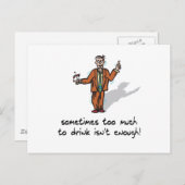 Carte Postale Trop À Boire (Devant / Derrière)