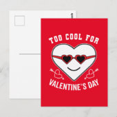 Carte Postale Trop Cool pour la Saint Valentin Anti Celebration (Devant / Derrière)