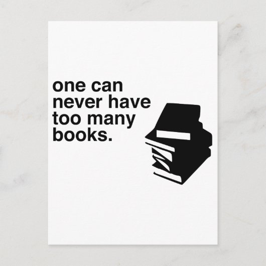 Carte Postale trop de livres (Devant)