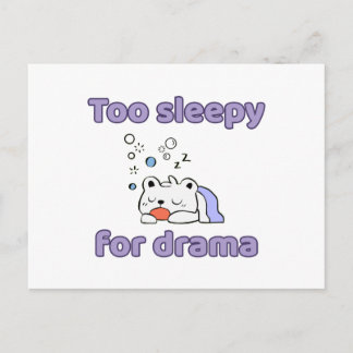 Carte Postale Trop Endormi Pour Le Drame Mignon Ours Kawaii