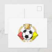 Carte Postale Trophée de football rouge et jaune (Devant / Derrière)
