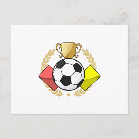 Carte Postale Trophée de football rouge et jaune (Devant)