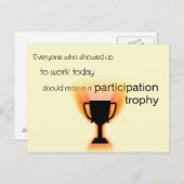 Carte Postale Trophée de participation (Devant / Derrière)