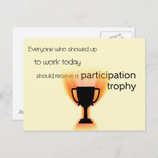 Carte Postale Trophée de participation (Devant / Derrière)